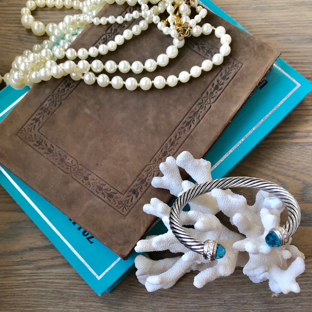 Blue topaz cable bracelet